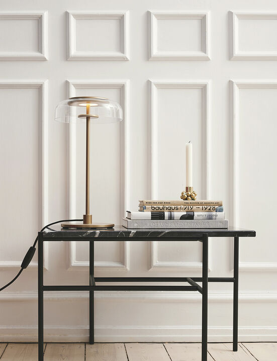 Blossi Table, nordic gold / clear