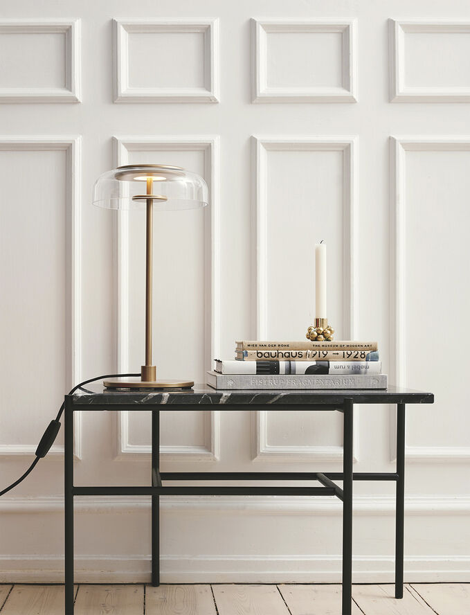 Blossi Table, nordic gold / clear
