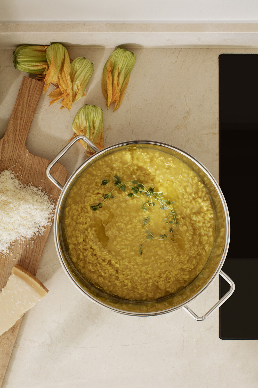 Sautergryde 28 cm Rustfrit st&aring;l med 2 h&aring;ndtag