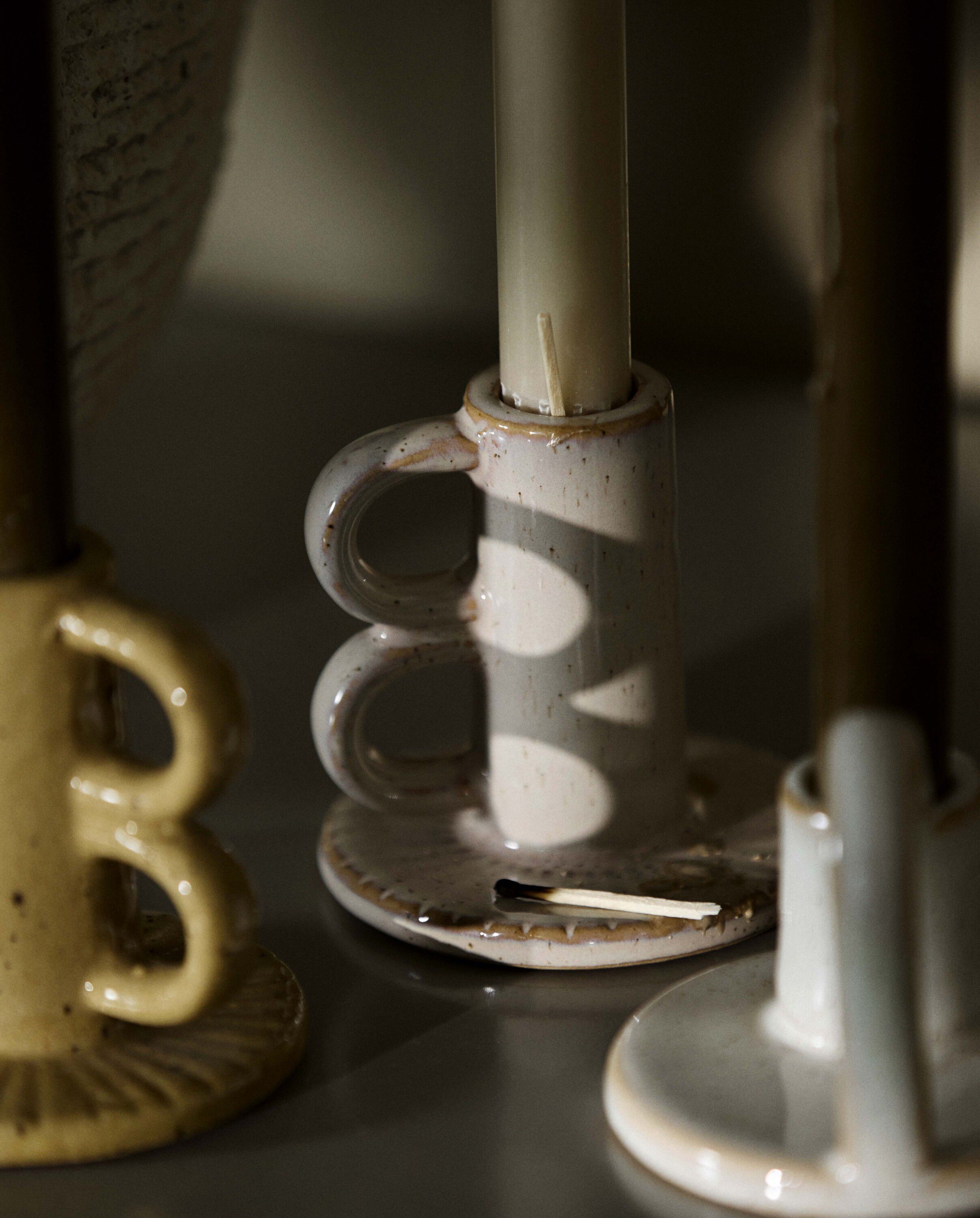 GAVDOS candle holder - beige