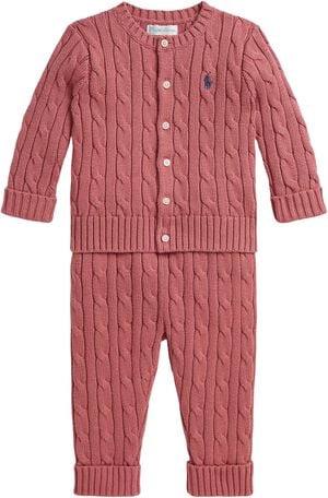 Cable-Knit Cotton Cardigan & Pant