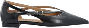BIABARI Cut Out Pointy Flat Faux Leather