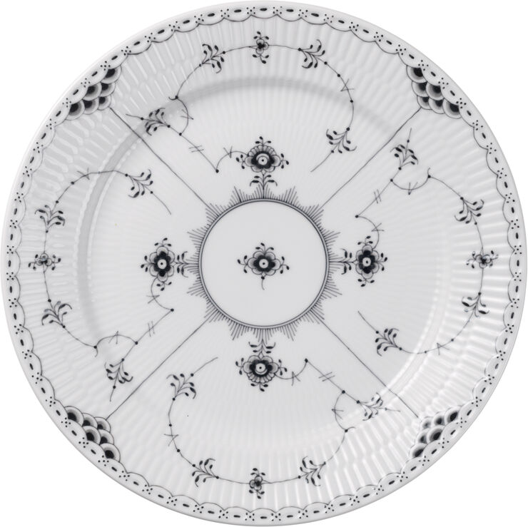 Sort Musselmalet Halvblonde Tallerken 27 cm