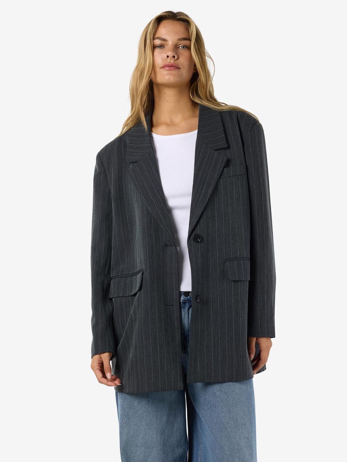 NMCELIA L/S OVERSIZE PINSTRIPE BLAZ