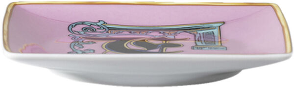 Bowl 12cm sq. flat, Holiday Alphabet F, Versace