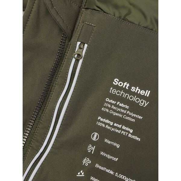 Long soft shell jacket CLIMATE SHELL - GRS/Vegan