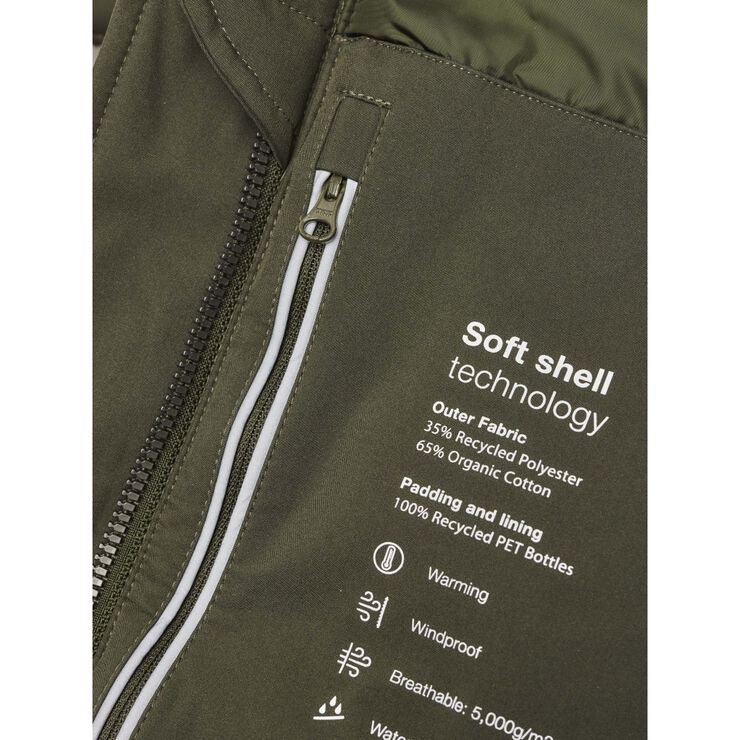 Long soft shell jacket CLIMATE SHELL - GRS/Vegan