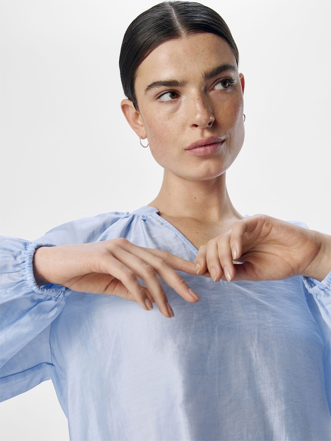 OBJHEIDI L/S LO V-NECK TOP NOOS