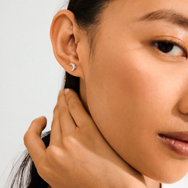 BETWEEN moon earrings silver-plated