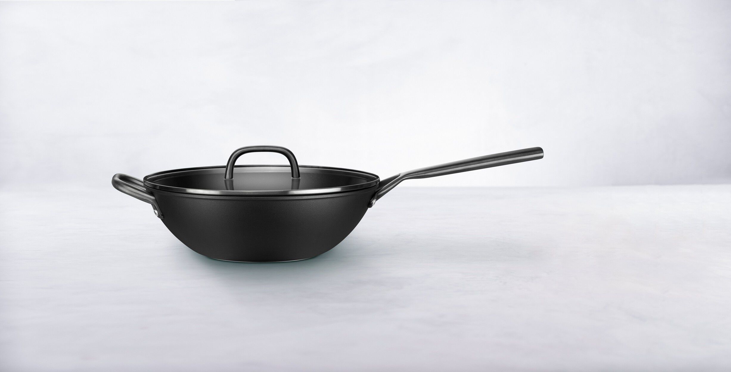 Milano, Wok med glasslokk 30 cm, Aluminium