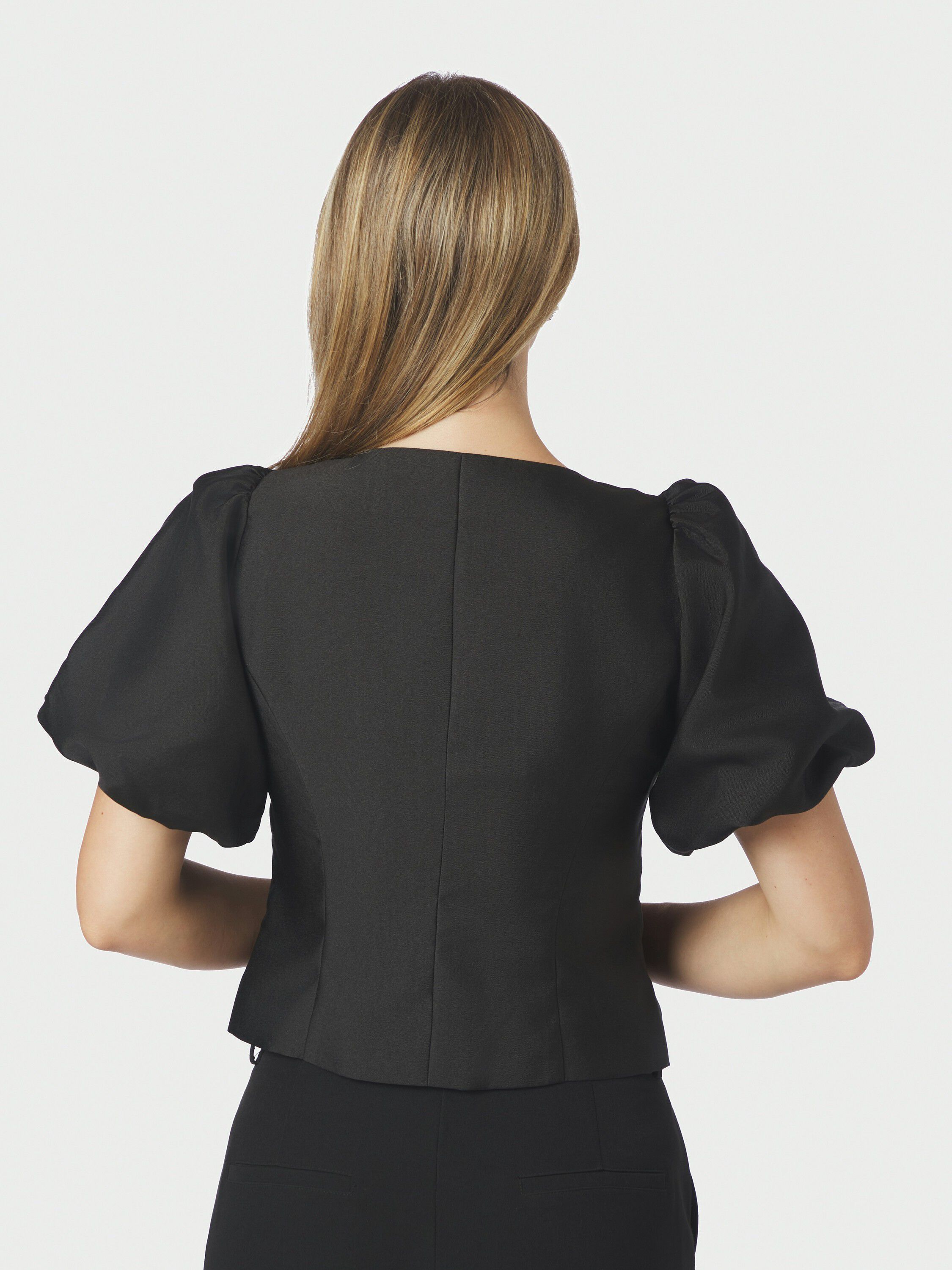 Anela Mandarin Dull Satin Blouse