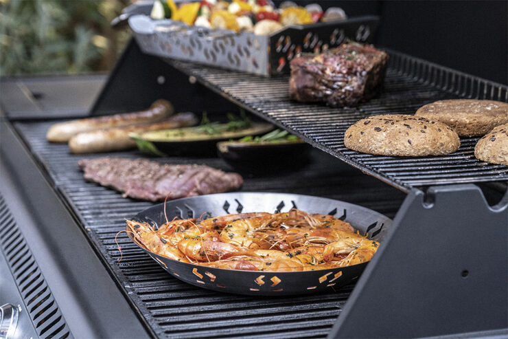 BBQ+ Grillkurv med håndtag Sølv Rund