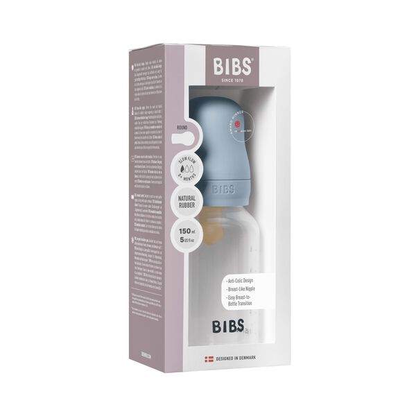 BIBS Baby Bottle Round Latex 1 pack 150 ml Slow Flow Baby Bl