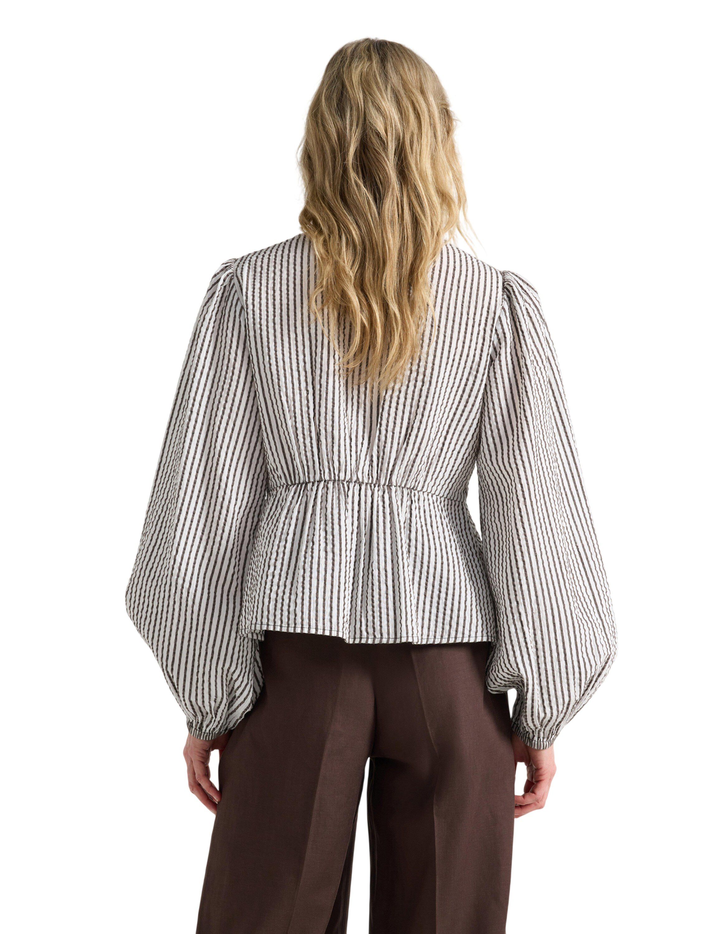 Woven blouse in cotton with long sl