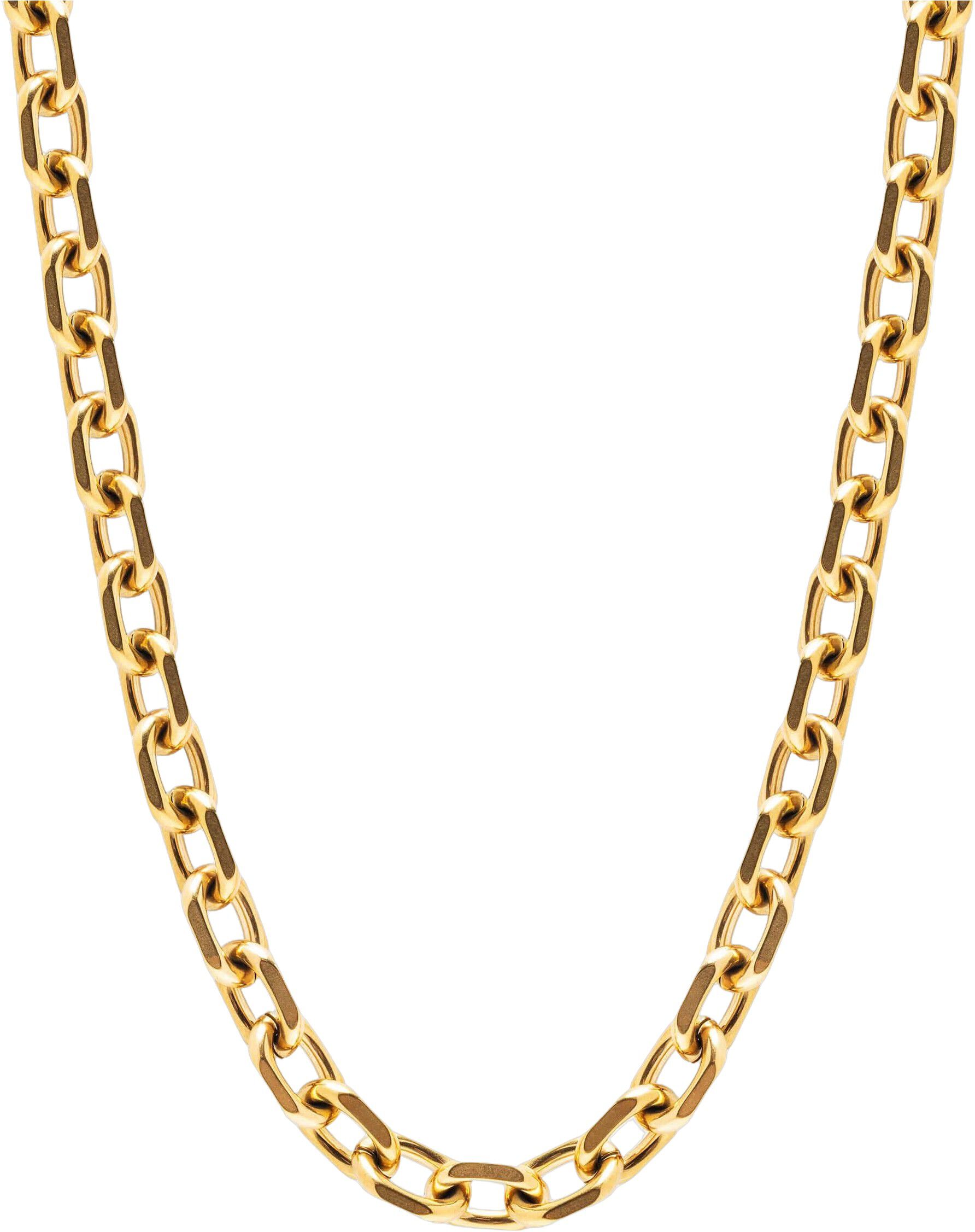 Women's Round Cable Chain Necklace in Gold