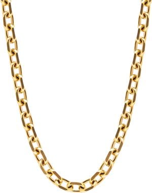 Women's Round Cable Chain Necklace in Gold