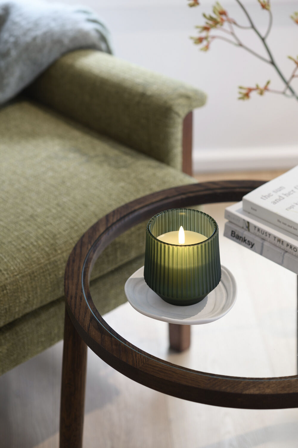 Scented wax glass candle, Serenity, Green, 8,5x9,5 cm *