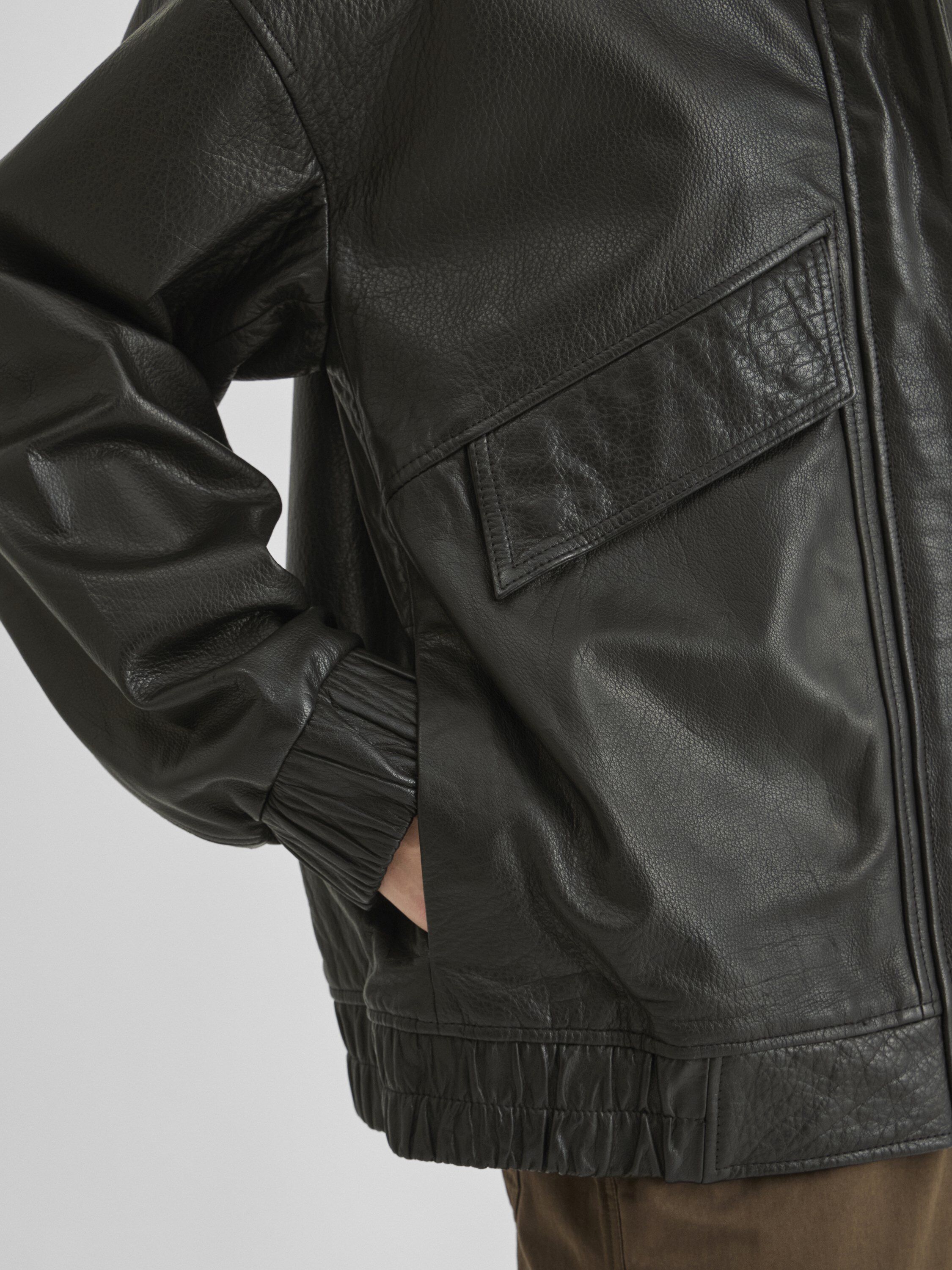 Rousimone L/S Oversized Leather Jacket/1