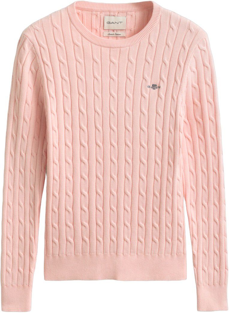 STRETCH COTTON CABLE C-NECK