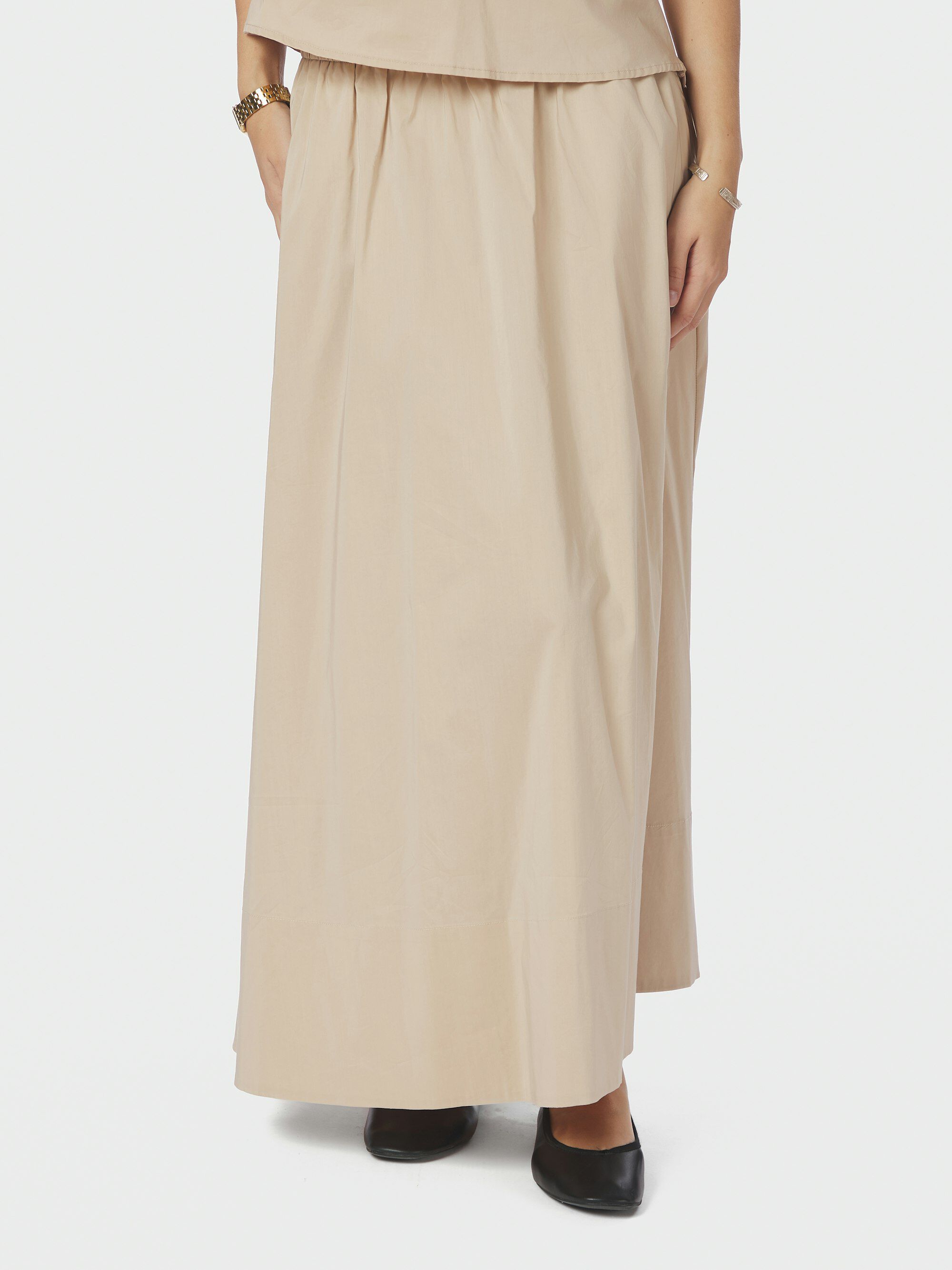 Yara Long Poplin Skirt