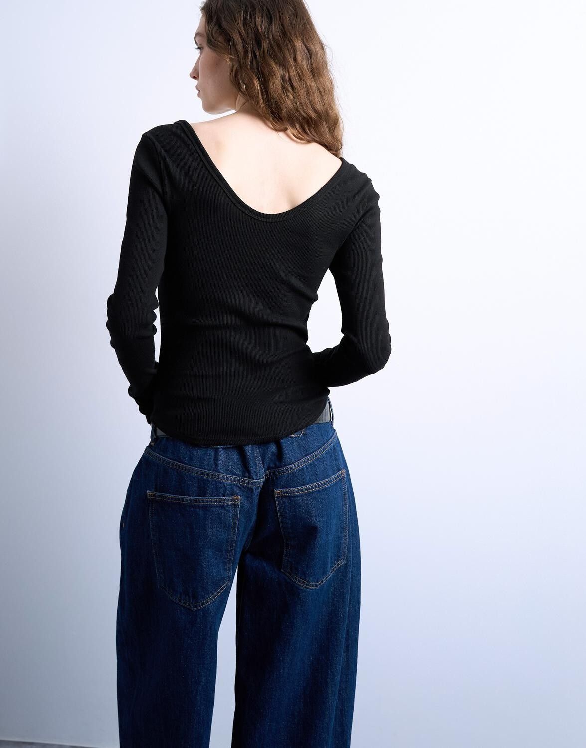 Tswendy Ls V-Neck Top Jrs