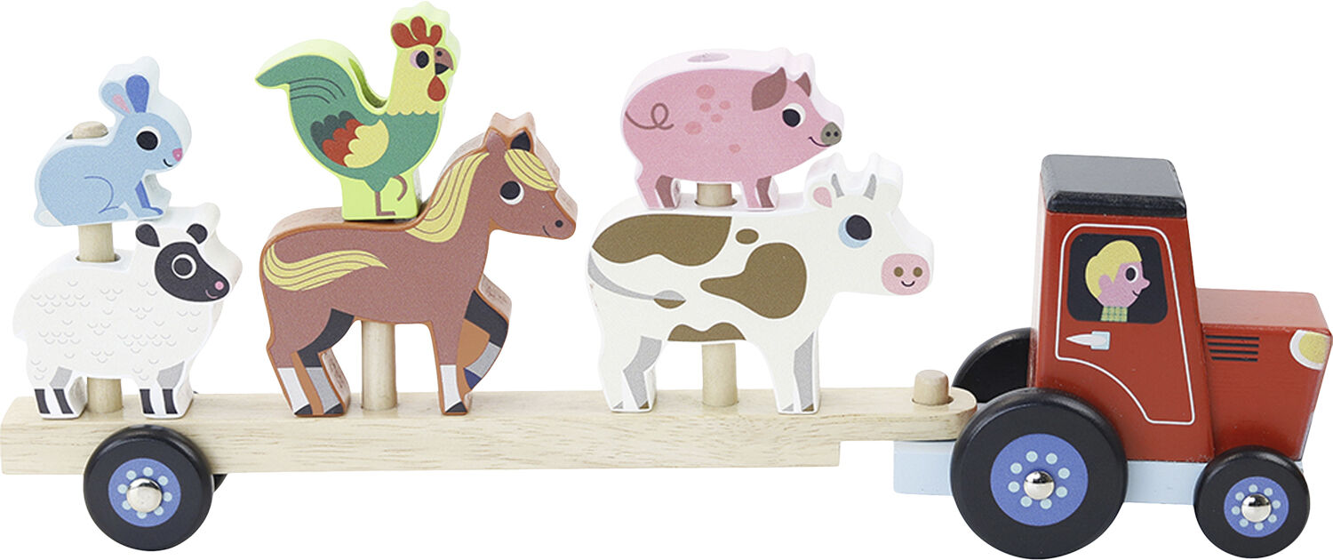 Vilac - Traktor med anh&aelig;nger og stabledyr