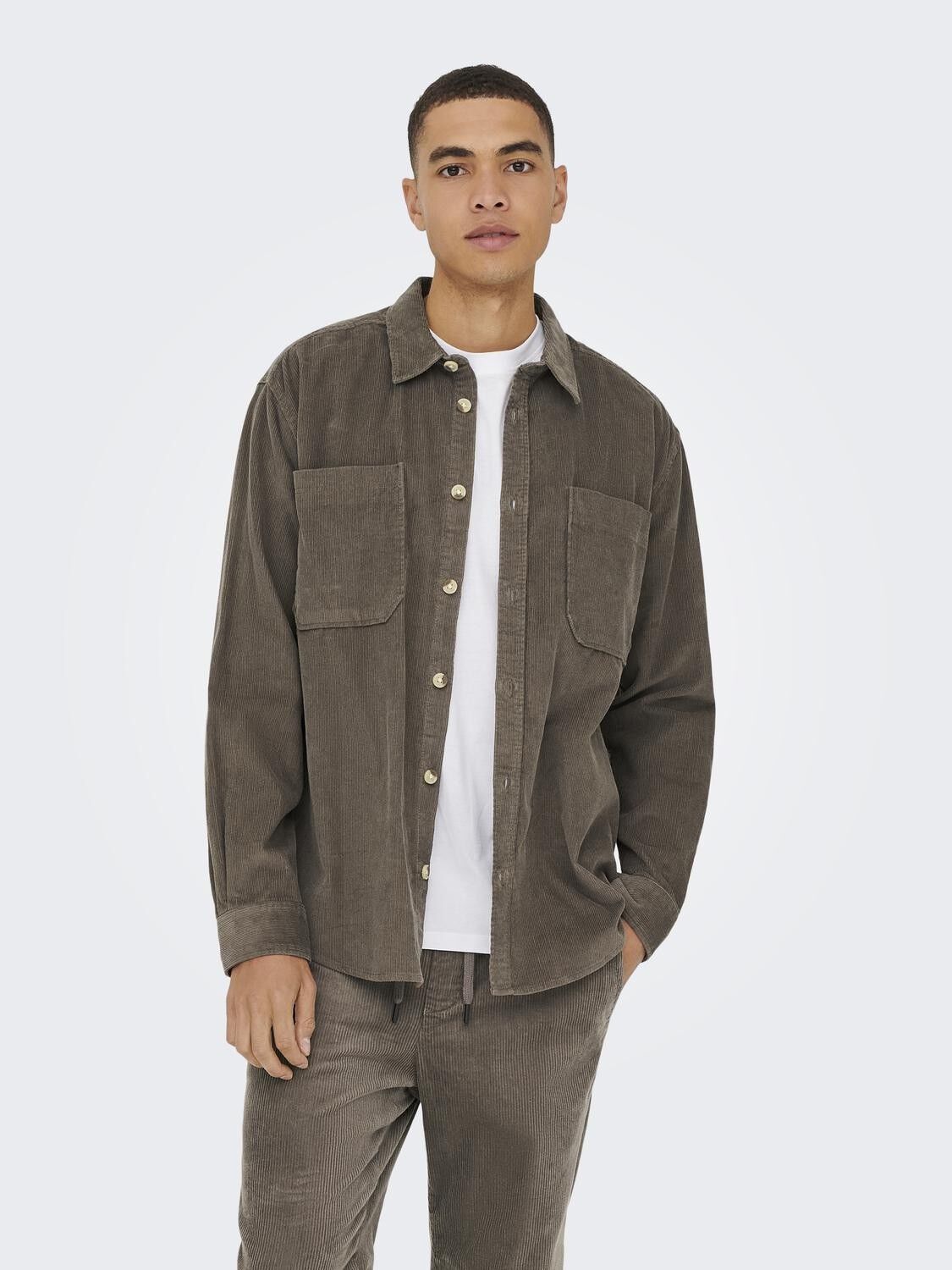ONSALP RLX 2PKT WASHD CORD LS SHIRT