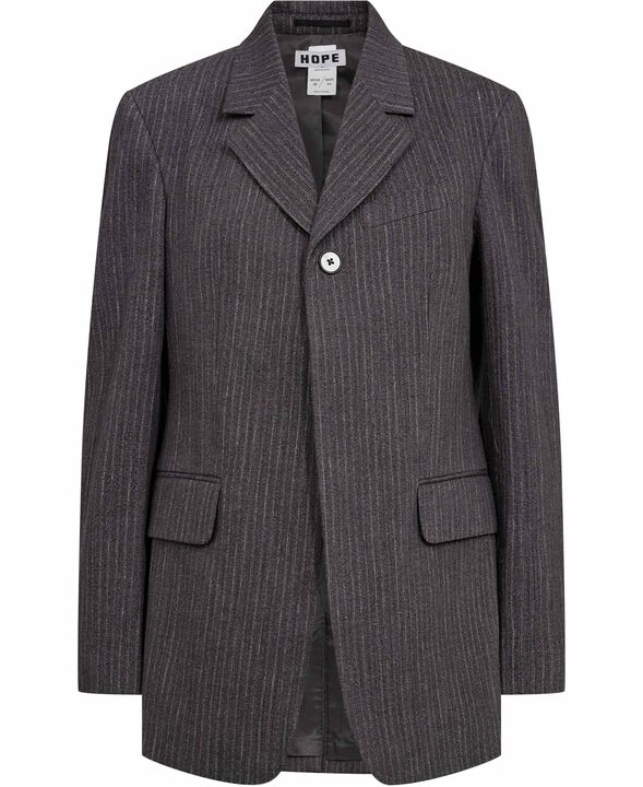 Fossil Blazer Textured Blue Grey Stripe-36