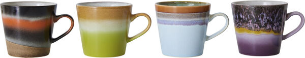 70s ceramics cappuccino mugs solid set of 4