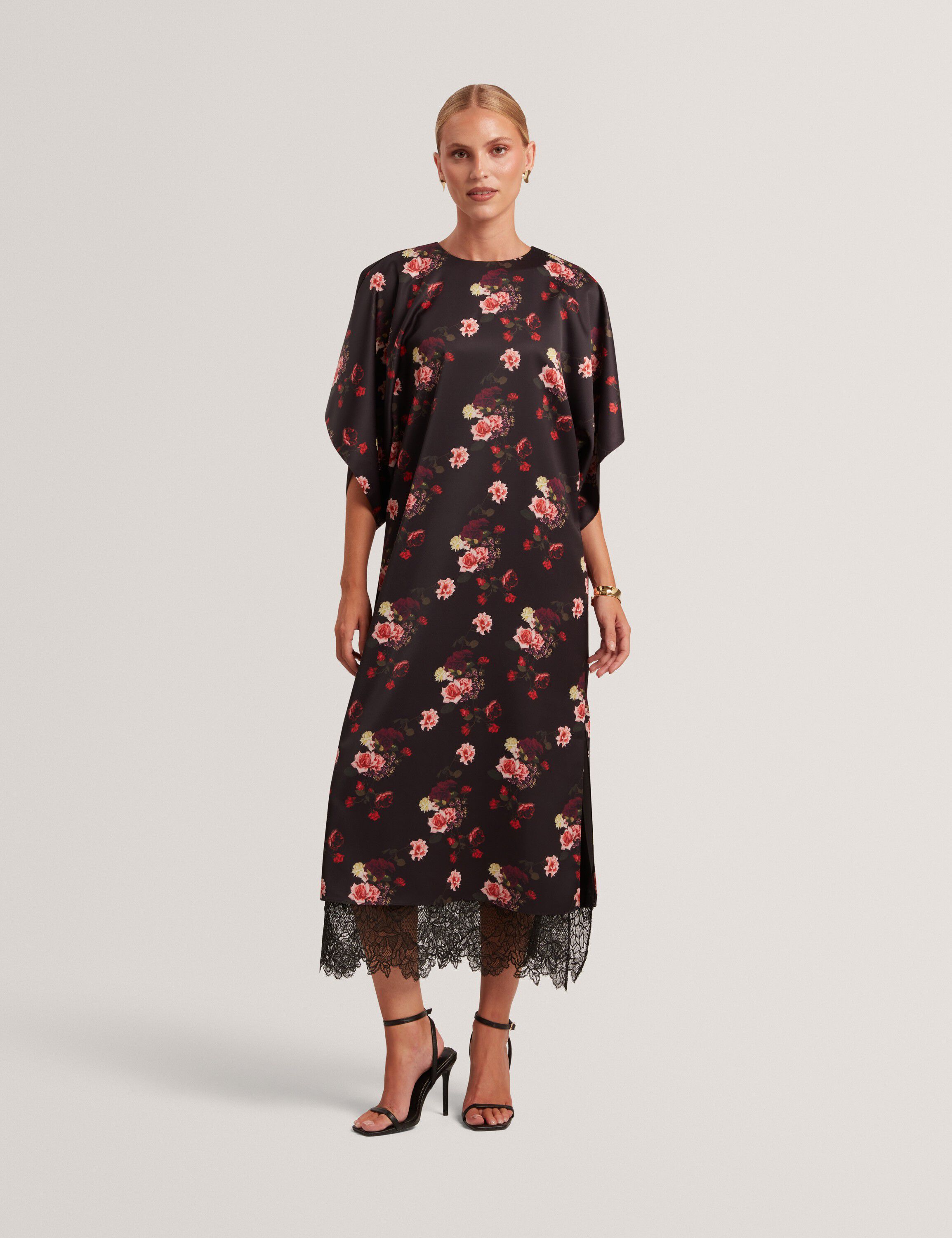 MEEIAA Printed Batwing Midi Dress W