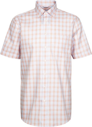 Business Shirt Regular Short sleeve Button-Down-Collar Check
