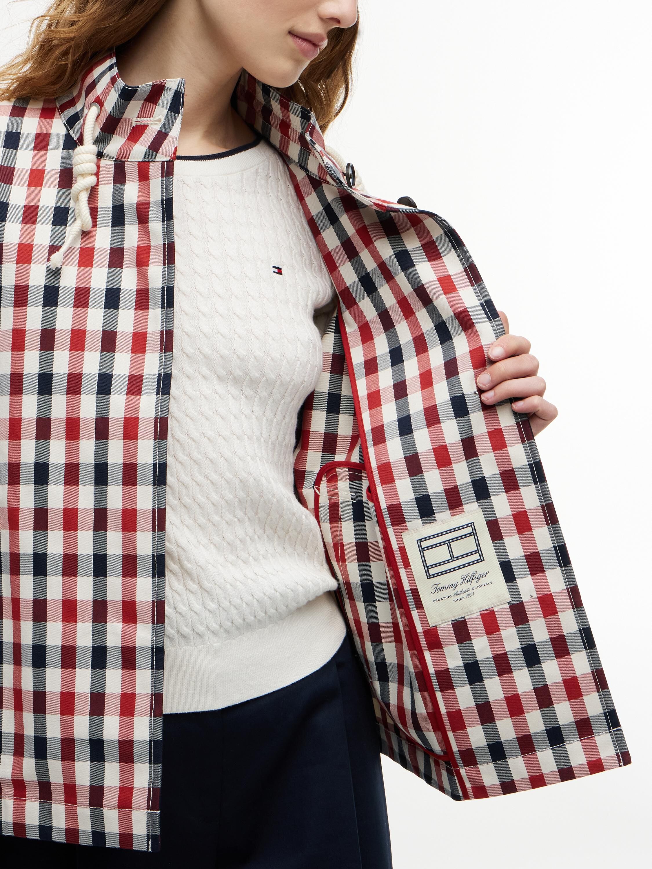 CHECK COTTON SHORT PARKA