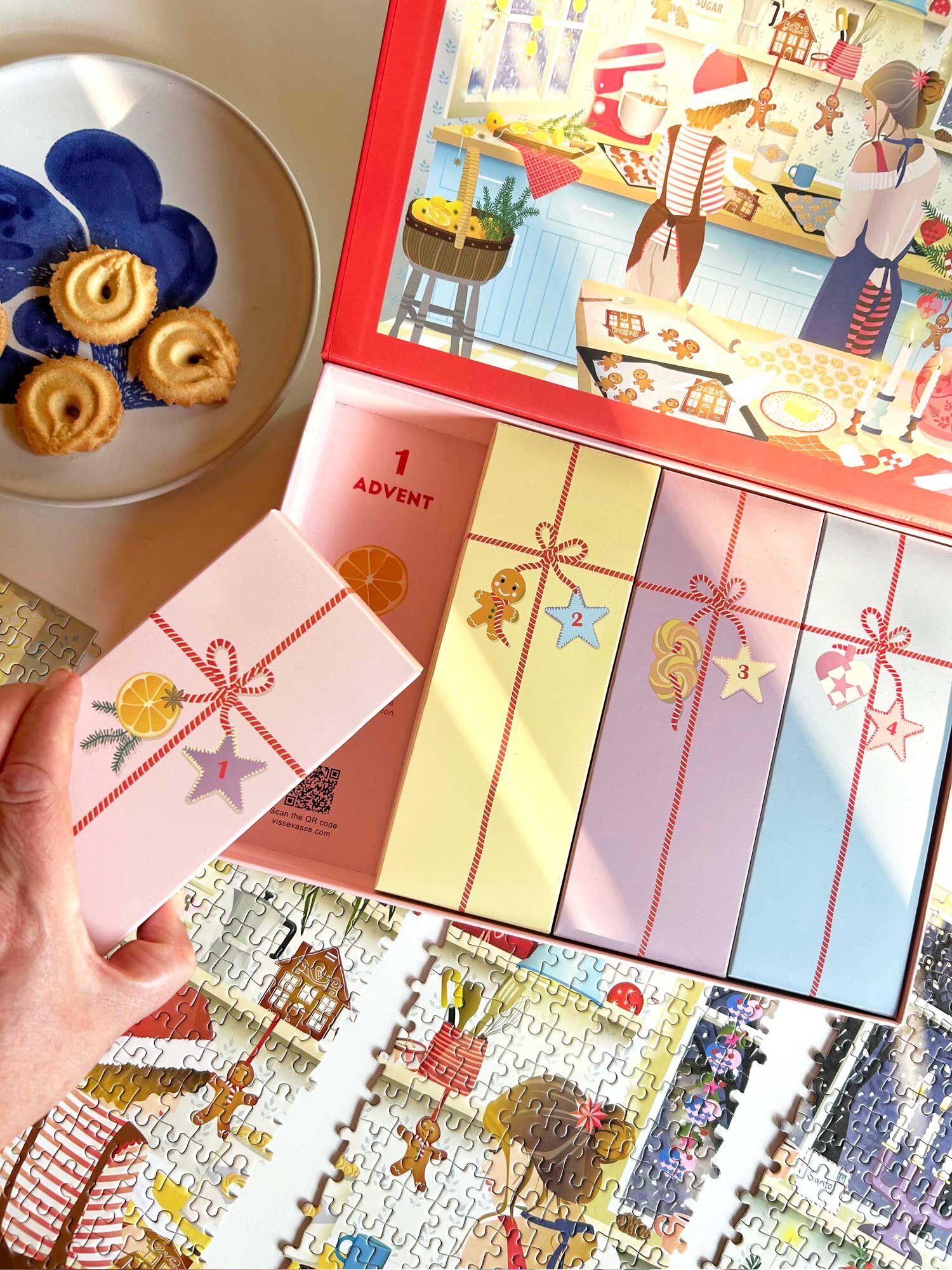 SWEET CHRISTMAS - puslespilsadventskalender med 1000 brikker