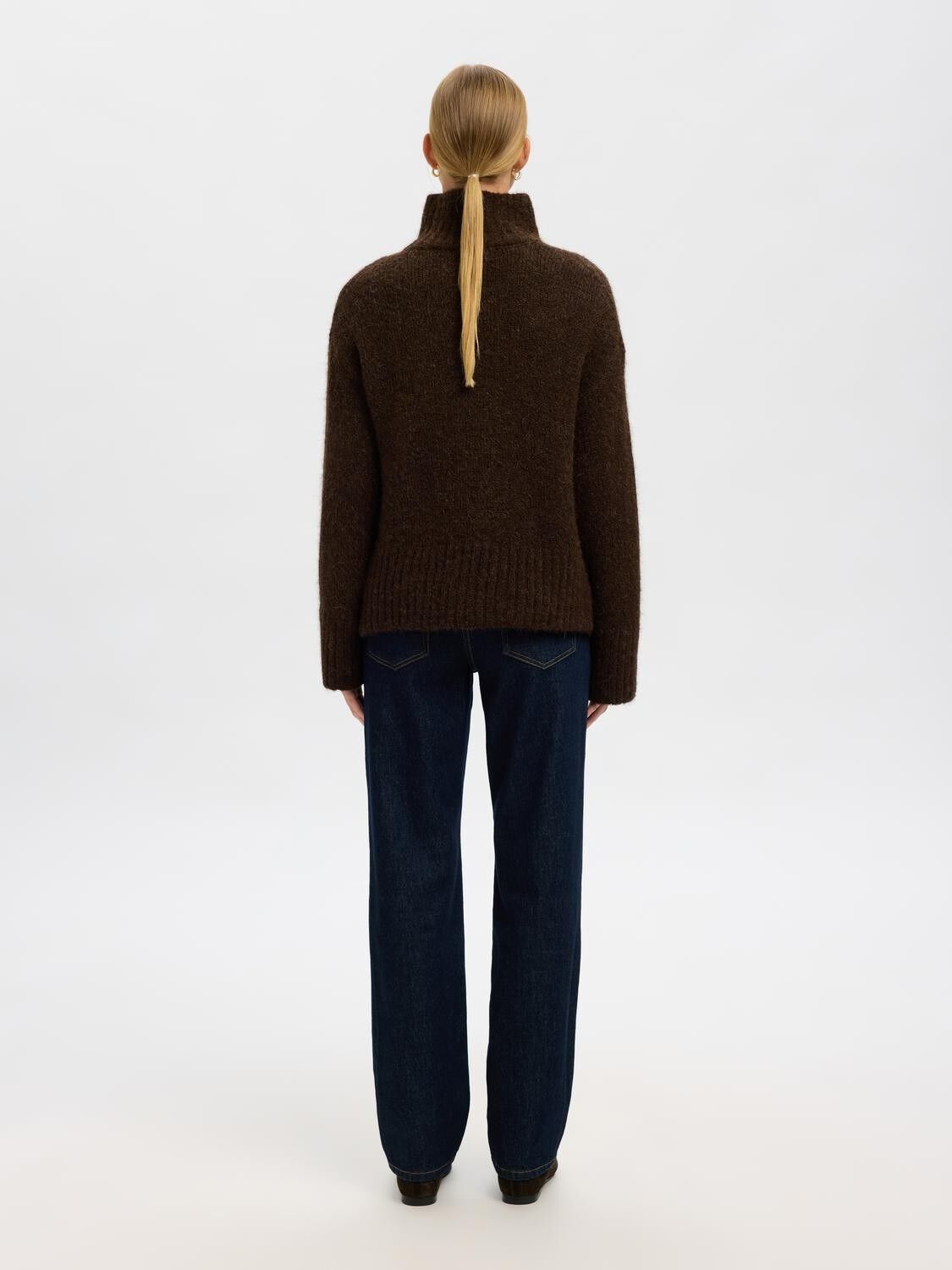 Slfgabriella Ls Knit High Neck Noos