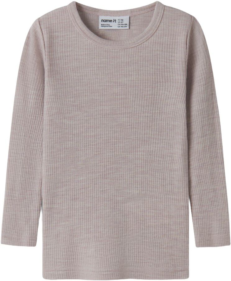 Nmnwax Wool Rib Ls Top Noos