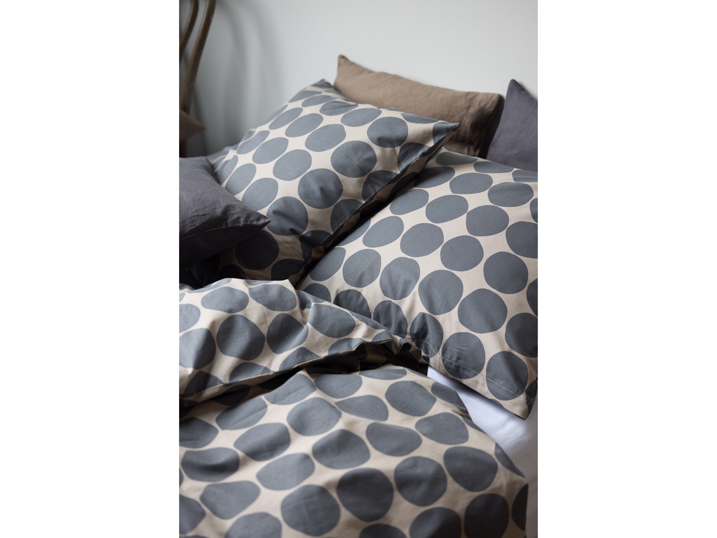 Sengesett 140 x 220 cm Bubbles Linen blue 100% Bomull