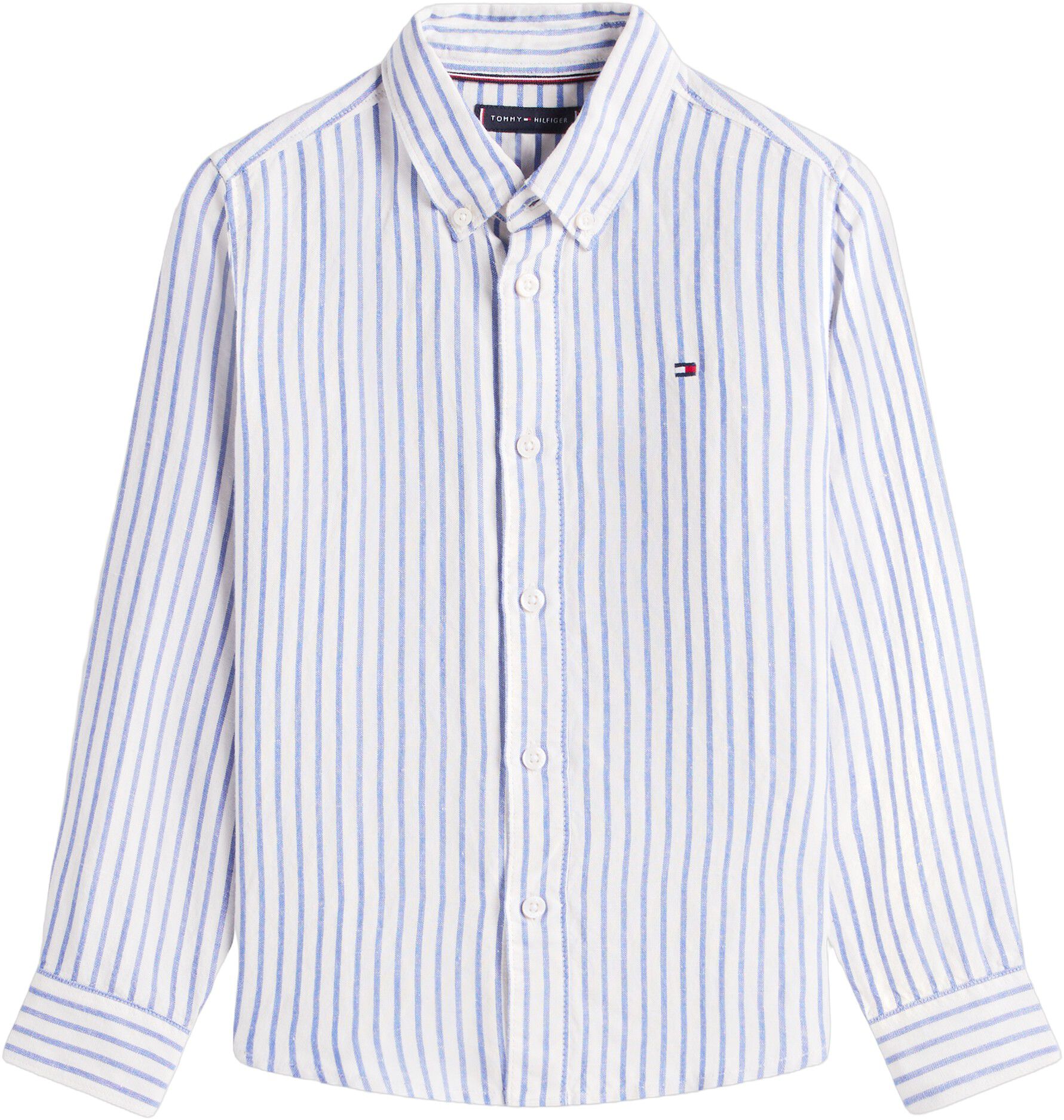 Stripe Linen Blend Button-Down Shirt