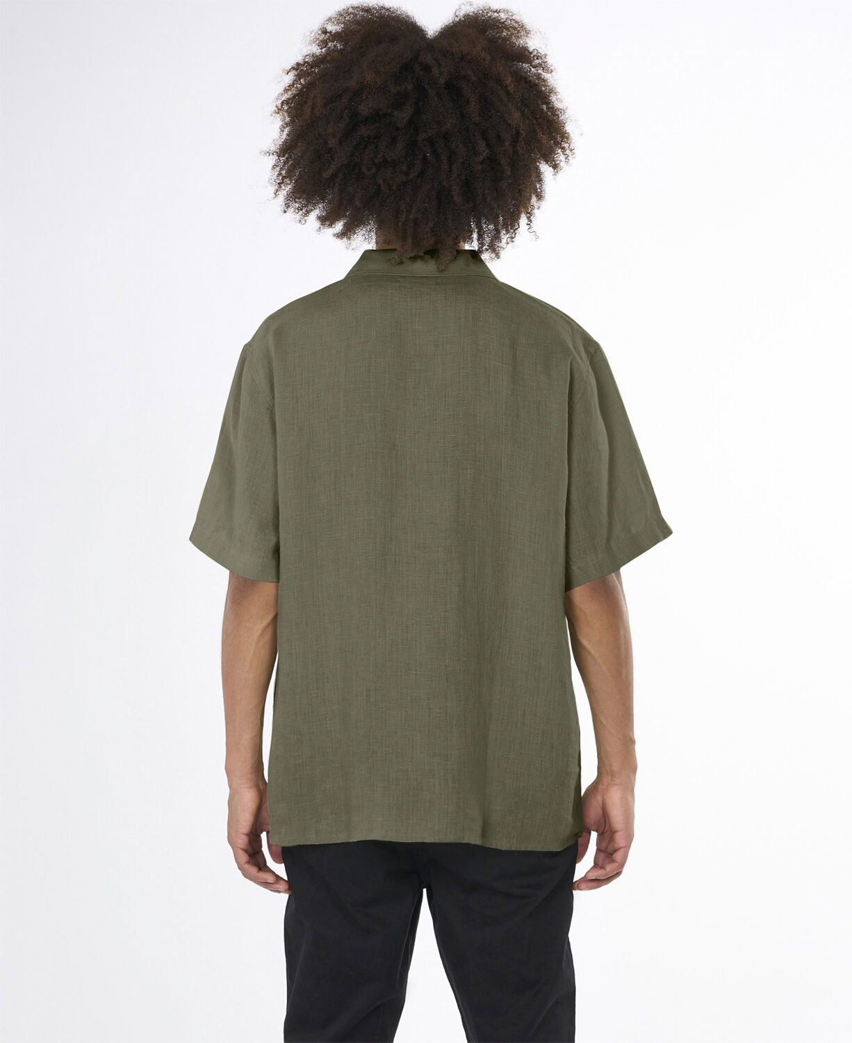 Box fit short sleeved linen shirt GOTS/Vegan