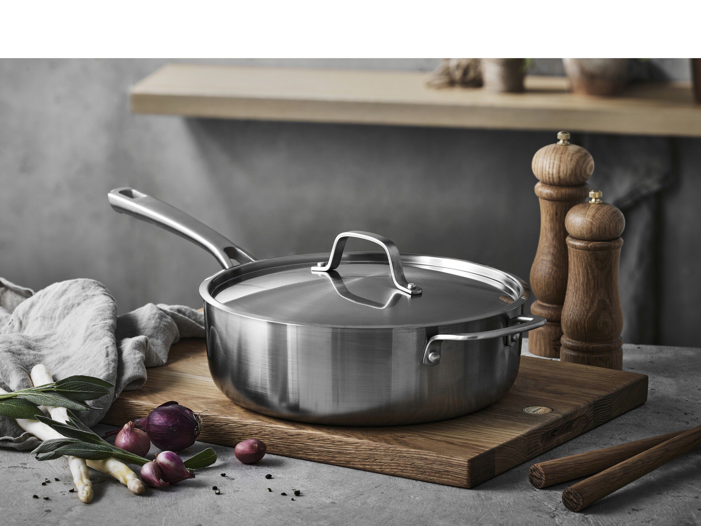 Saut&eacute;panne keramisk non-stick Divette 26 cm Rustfritt st&aring;l