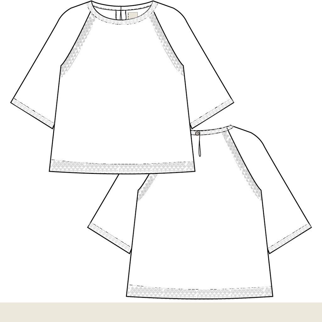 Angie S/S Cotton Twill Blouse