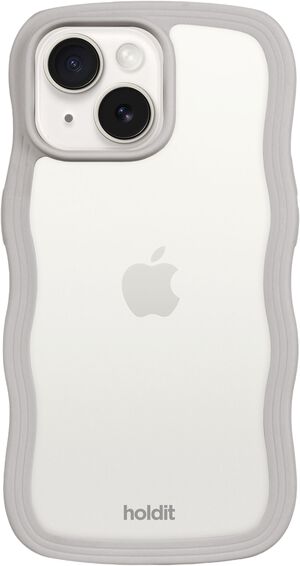 Wavy Case iPhone 16e/15/14/13 Wool Gray/Transparent