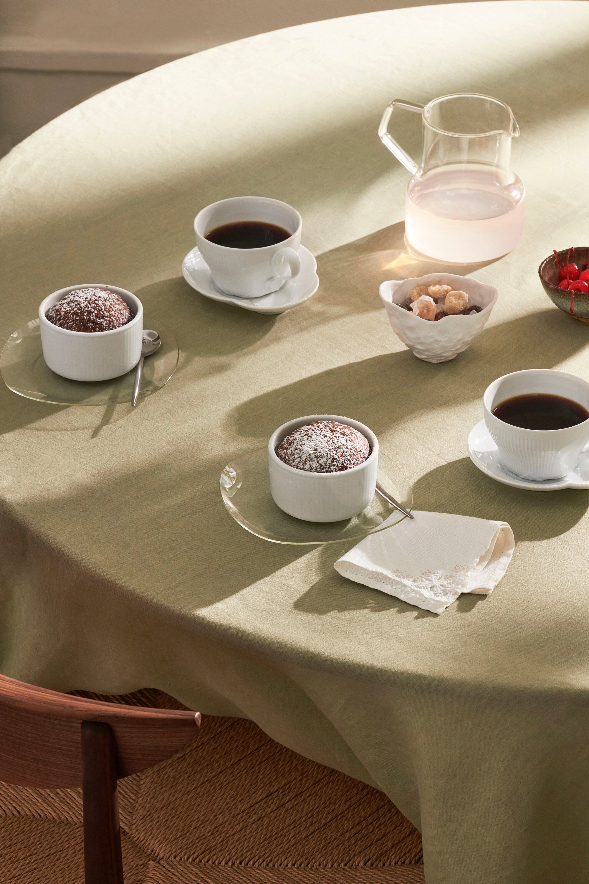 Hvid Riflet Souffl&eacute;sk&aring;le, 9 cm/20 cl, 2 stk