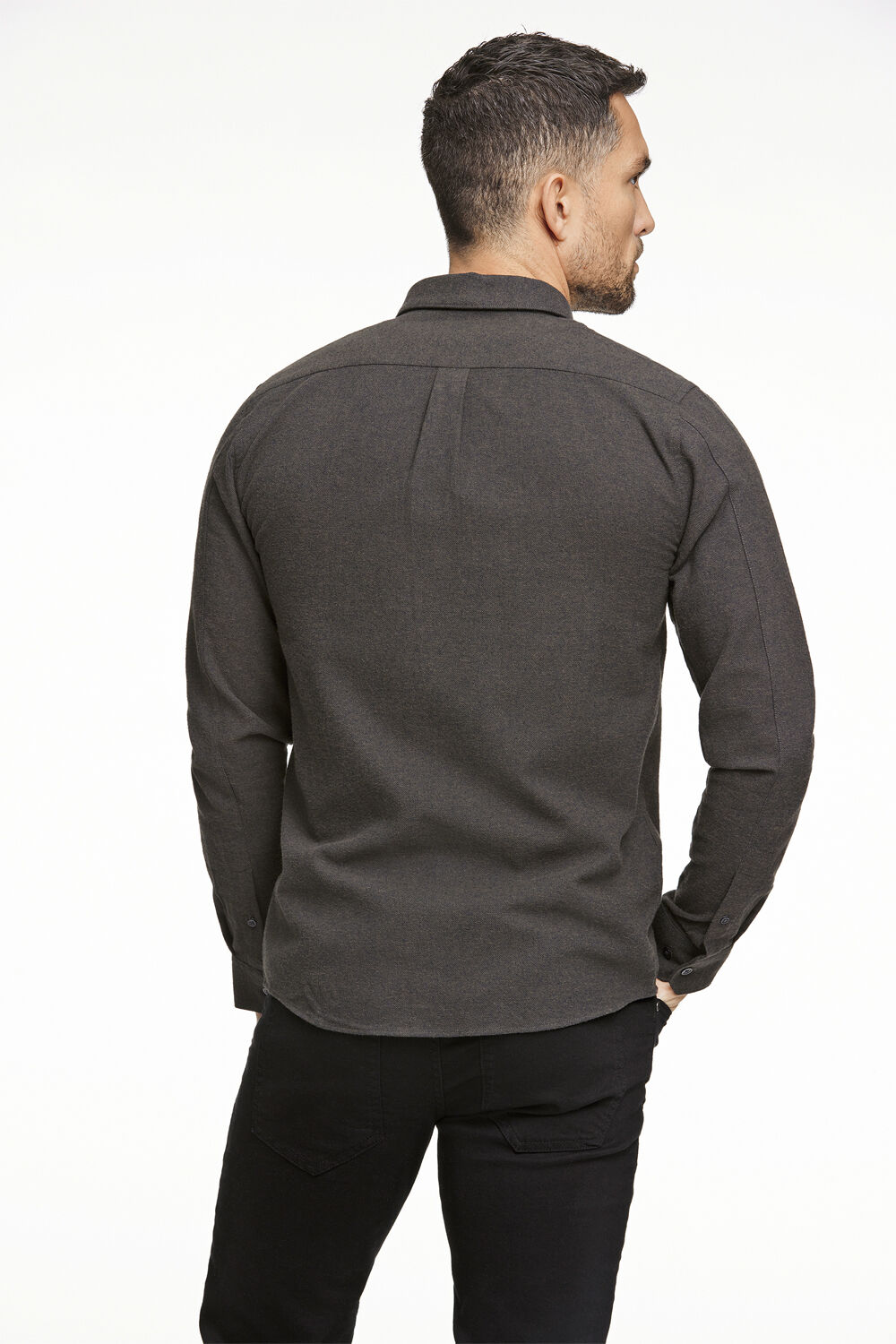 Brushed twill shirt L/S