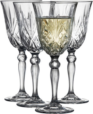 Lyngby Glas Krystal Melodia Hvitvinsglass 21 cl 4 stk Clear