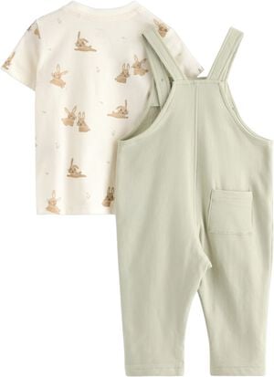Set featuring dungarees in soft jer