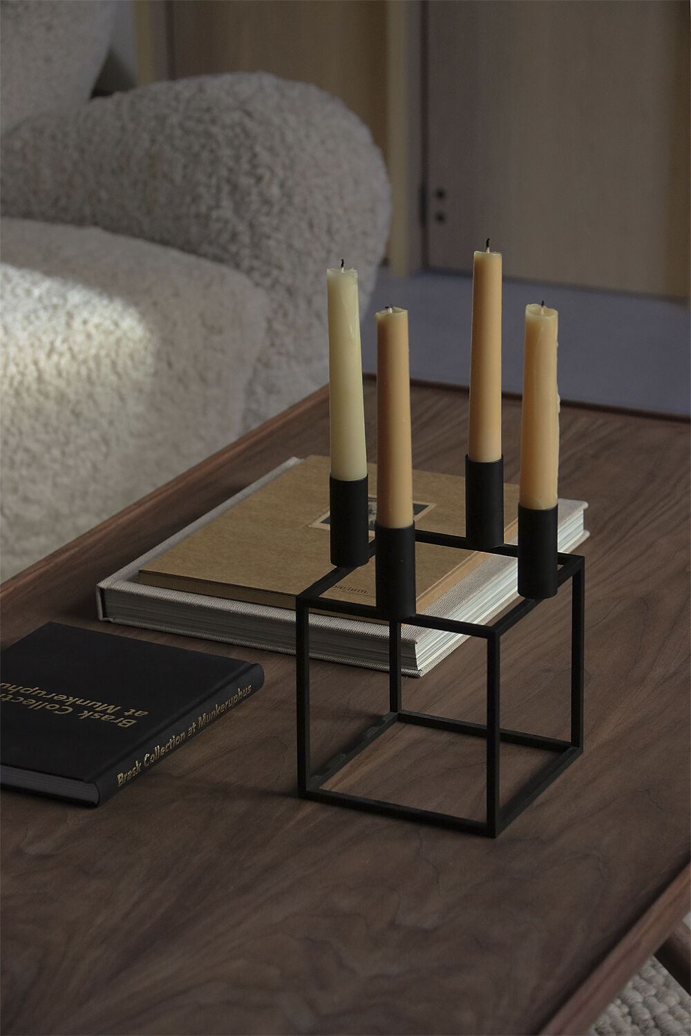Kubus 4, Candle Holder, Black