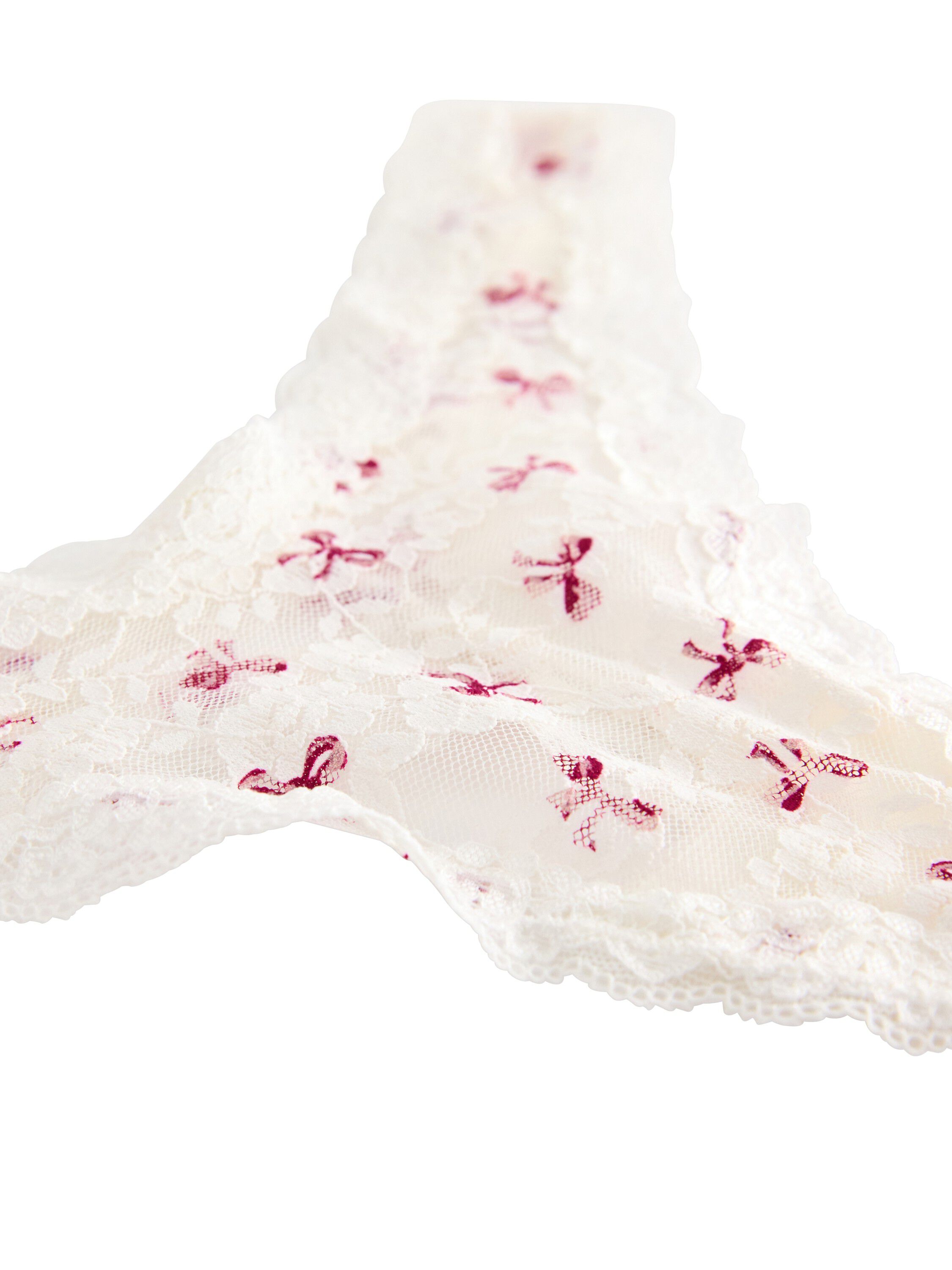 Stringtruse i blonder og mesh med l