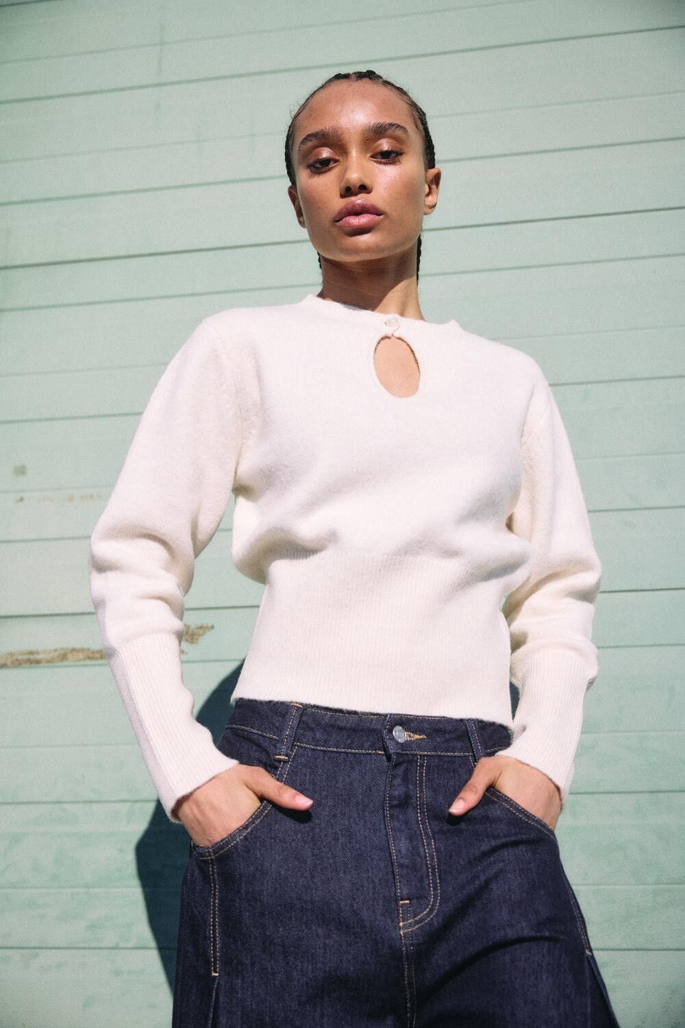 Nmsloan L/S O-Neck Keyhole Knit