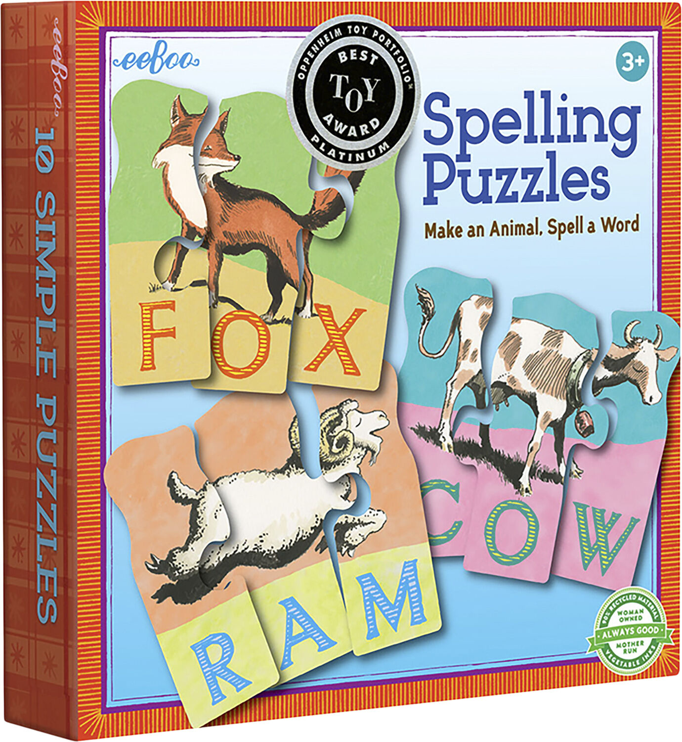 eeBoo - Leg & L&aelig;r puslespil - Stav til et dyr p&aring; engelsk