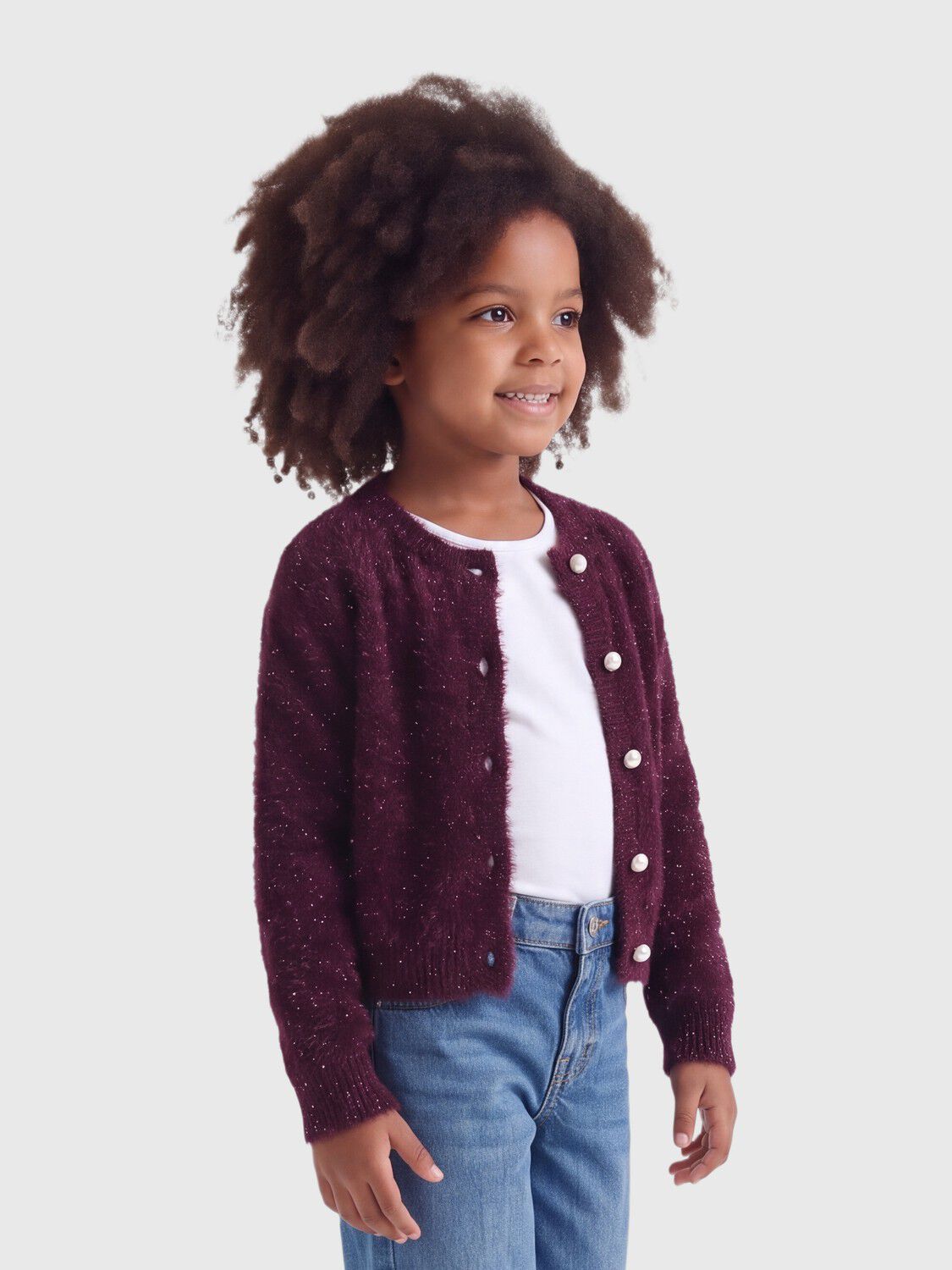Kmgpiumo Glitter Ls Cardigan Knt